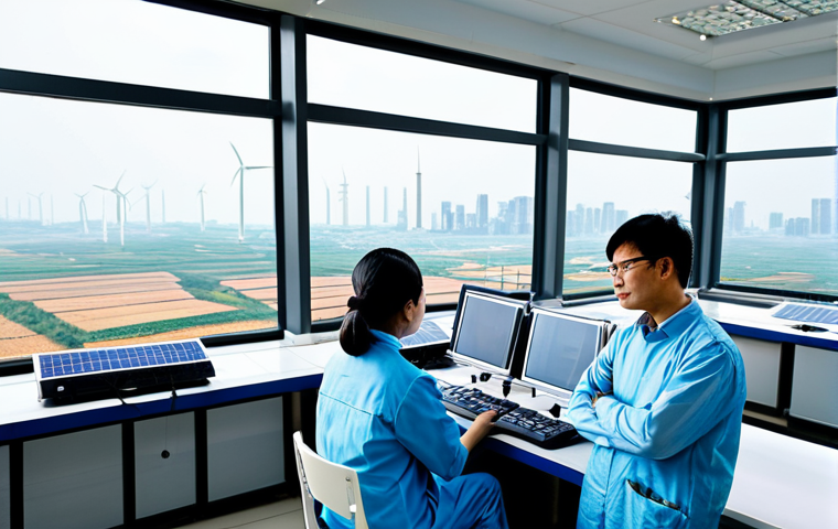 **
"A group of Vietnamese engineers and scientists in a modern laboratory, fully clothed in professional attire, working on renewable energy technology, such as solar panels or wind turbines. Bright, clean environment. In the background, a cityscape of Hanoi with clear skies. Professional, family-friendly, appropriate content, safe for work, perfect anatomy, natural proportions."
**