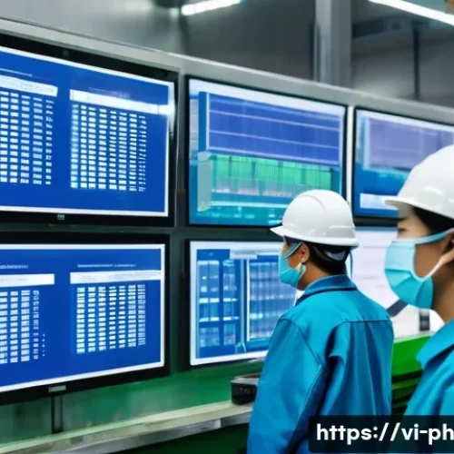 Home 30 탄소예산 정책의 경과 분석 및 보고 - A modern Vietnamese industrial steel factory interior, showing advanced clean technology equipment a...